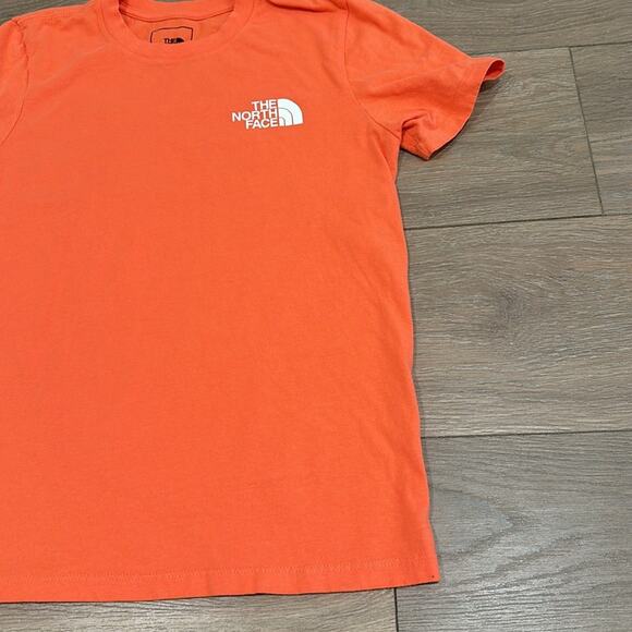 NORTH FACE Orange Crew Neck Short Sleeve Cotton Tee Shirt T Top Outdoor Size XS - Picture 4 of 10